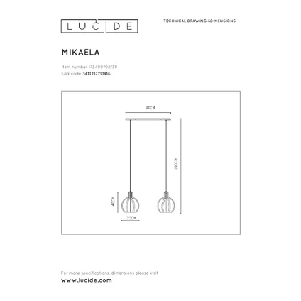 Suspension Lucide Mikaela noir Ø35cm 2xE27 3