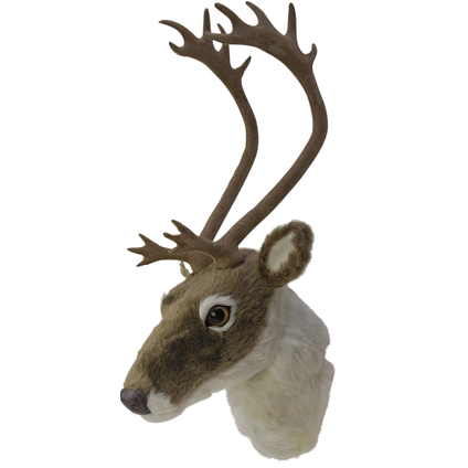Reindeer head 55x90cm grey-white wall-mounted