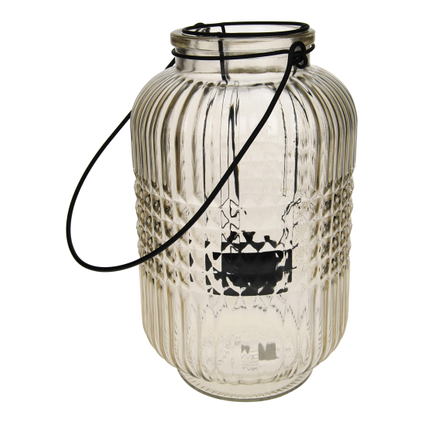 Tealight holder 24cm smoke color