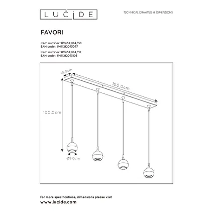 Lucide hanglamp Favori wit 4xGU10 7