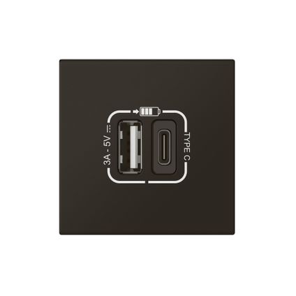 Prise chargeur USB Legrand Mosaic DLP type A+C 2 modules + clip noir