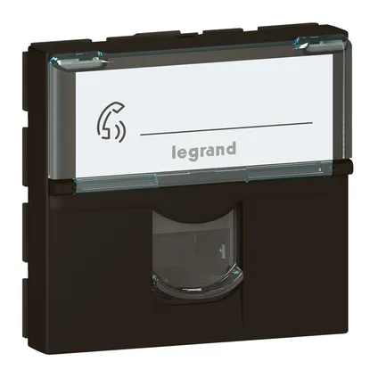 Legrand RJ45 CAT6 UTP stopcontact DLP Mosaic 2 modules + klik-in zwart 3
