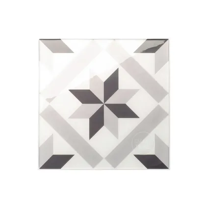 Smart Tiles tegel muursticker Vintage Fiori Grigio 19,46x19,46cm 4st