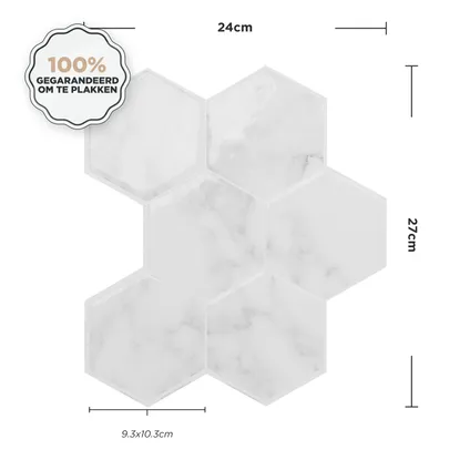 4 Smart Tiles zelfklevendeachterwanden - Hexa Yule 5