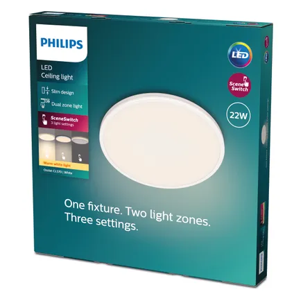 Philips plafondlamp Ozziet wit ⌀40cm 22W 3