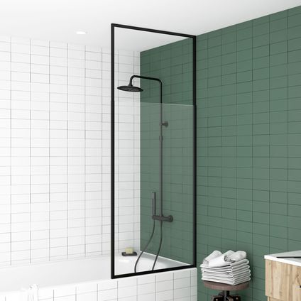 Aurlane badwand Expandable 75x153-202cm zwart