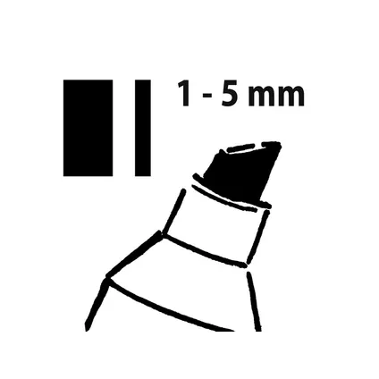 Sigel krijtmarker beitelpunt 1-5mm zwart 3
