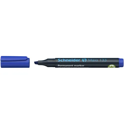 Marqueur permanent Schneider Maxx 133 avec pointe biseautée bleu 2