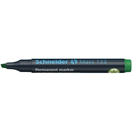Marqueur permanent Schneider Maxx 133 avec pointe biseautée vert 3