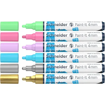Schneider acryl marker Paint-it 320 4mm etui 6 stuks 2