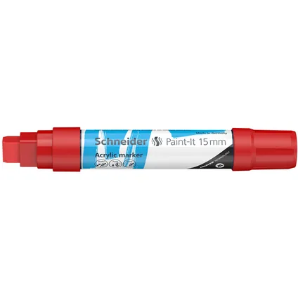 Schneider acryl marker Paint-it 330 15mm rood 4