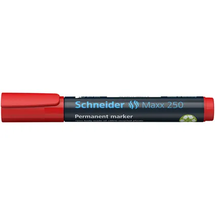 Marqueur permanent Schneider Maxx 250 avec pointe biseautée rouge