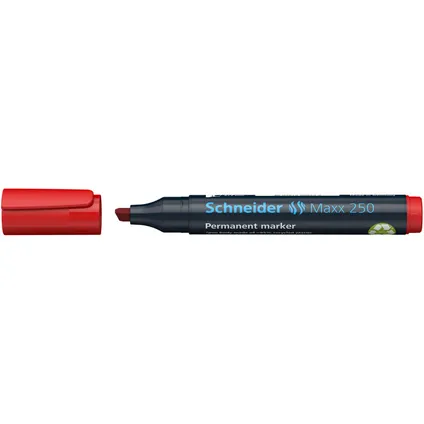 Marqueur permanent Schneider Maxx 250 avec pointe biseautée rouge 2