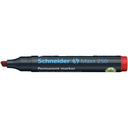 Marqueur permanent Schneider Maxx 250 avec pointe biseautée rouge 3