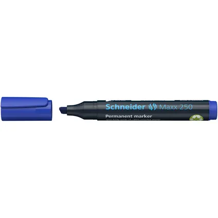 Marqueur permanent Schneider Maxx 250 avec pointe biseautée bleu 2