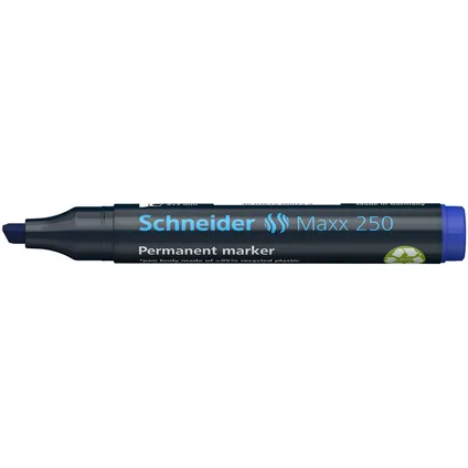 Marqueur permanent Schneider Maxx 250 avec pointe biseautée bleu 3