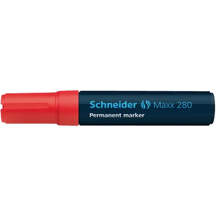 Marqueur permanent Schneider Maxx 280 avec pointe biseautée rouge