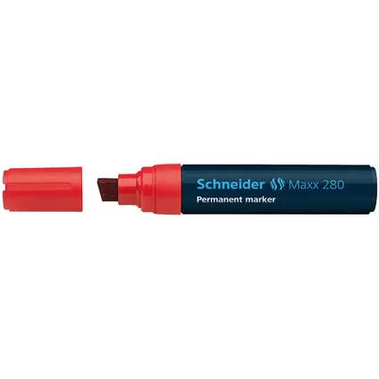 Marqueur permanent Schneider Maxx 280 avec pointe biseautée rouge 2