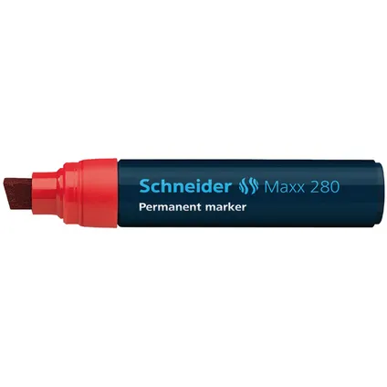 Marqueur permanent Schneider Maxx 280 avec pointe biseautée rouge 3