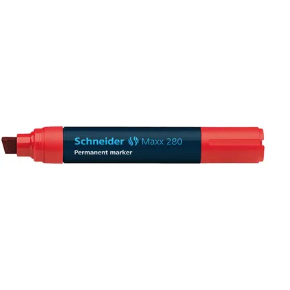 Marqueur permanent Schneider Maxx 280 avec pointe biseautée rouge 4