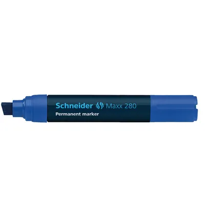 Marqueur permanent Schneider Maxx 280 avec pointe biseautée bleu 4