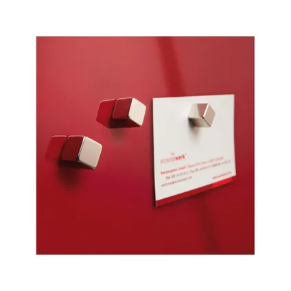 Sigel glasmagneetbord Artverum 480x480x15mm rood met 3 magneten  5
