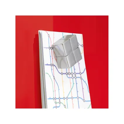 Tableau magnétique en verre Sigel Artverum 600x400x15mm rouge avec 3 aimants 6