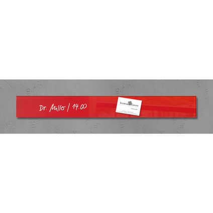 Sigel glasmagneetbord Artverum 65x550x15mm rood met 1 magneet