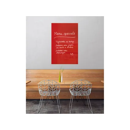 Sigel glasmagneetbord Artverum 1000x650x15mm rood met 3 magneten  2