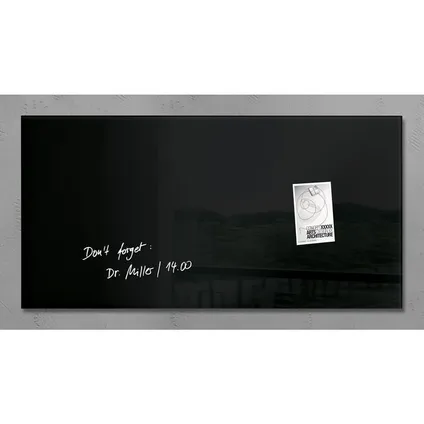 Sigel glasmagneetbord Artverum 910x460x15mm zwart met 3 magneten
