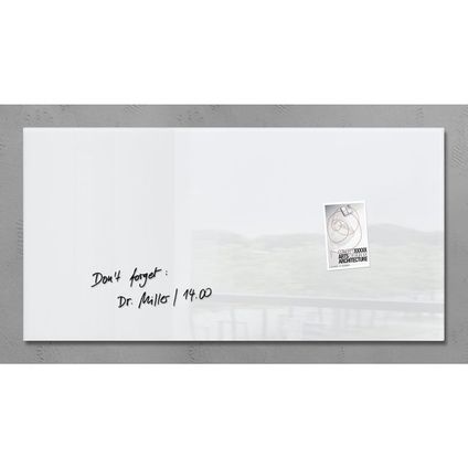 Sigel glasmagneetbord Artverum 910x460x15mm super wit met 3 magneten