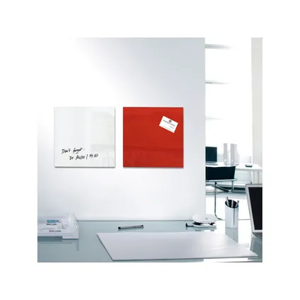 Sigel glasmagneetbord Artverum 300x300x15mm super wit met 2 magneten  7