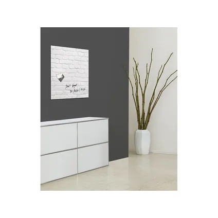 Sigel glasmagneetbord Artverum 480x480x15mm wit klinker design met 3 magneten  6