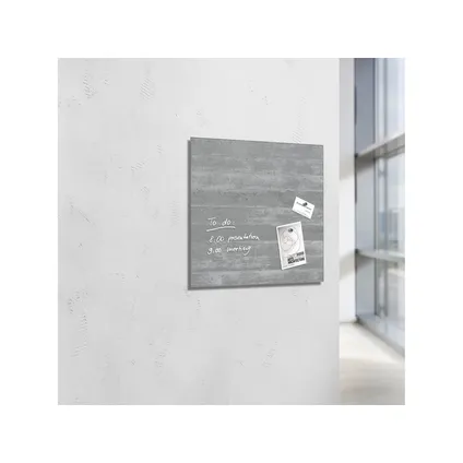 Sigel glasmagneetbord Artverum 480x480x15mm beton design met 3 magneten  8