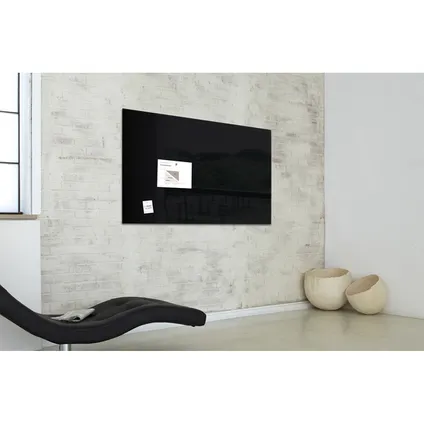 Sigel glasmagneetbord XL Artverum 1200x900x18mm zwart met 2 magneten  4