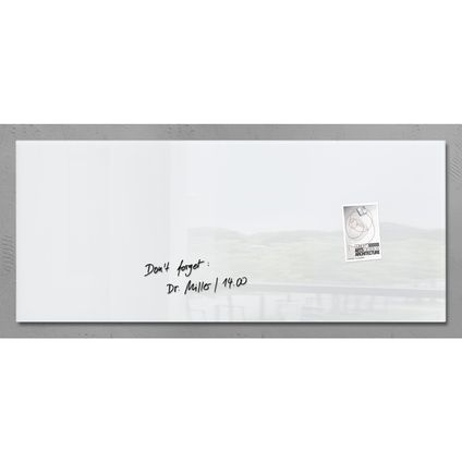 Tableau magnétique en verre Sigel Artverum 1300x550x15mm super blanc avec 2 aimants