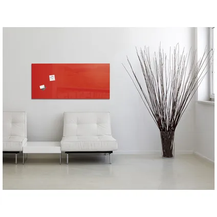 Sigel glasmagneetbord Artverum 1300x550x15mm rood met 2 magneten  2