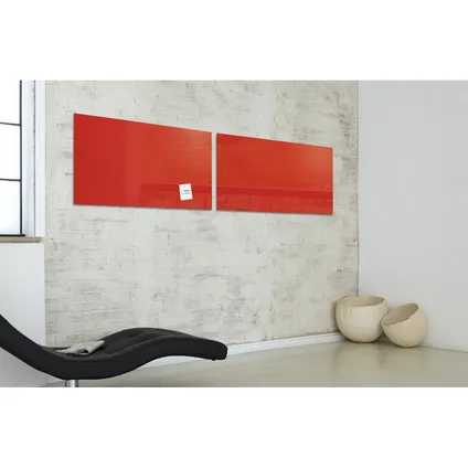 Sigel glasmagneetbord Artverum 1300x550x15mm rood met 2 magneten  4