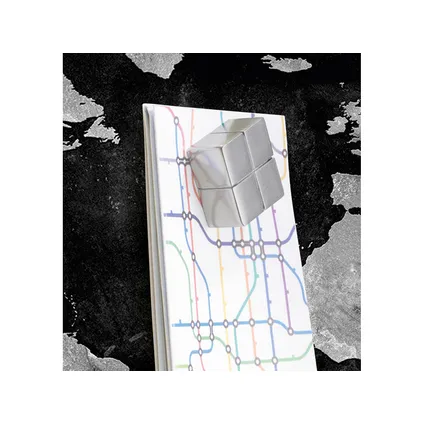 Tableau magnétique en verre Sigel Artverum 1300x550x12mm carte du monde avec 2 aimants 9