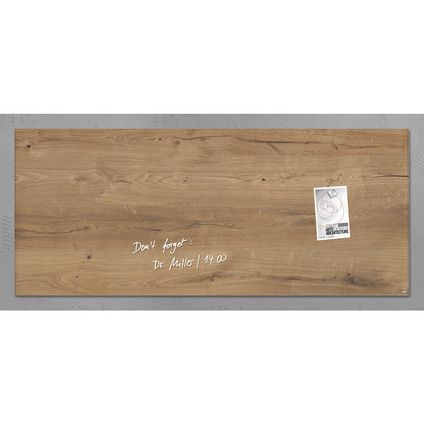 Sigel glasmagneetbord Artverum 1300x550x15mm natural wood design met 2 magneten