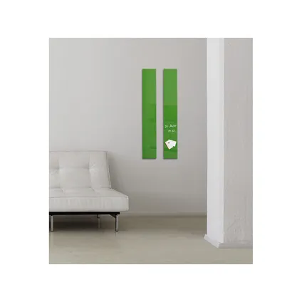 Tableau magnétique en verre Sigel Artverum 120x780x15mm vert avec 2 aimants 7