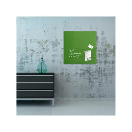 Sigel glasmagneetbord Artverum 480x480x15mm groen met 3 magneten  6