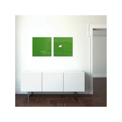 Sigel glasmagneetbord Artverum 480x480x15mm groen met 3 magneten  7