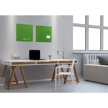 Sigel glasmagneetbord Artverum 480x480x15mm groen met 3 magneten  8