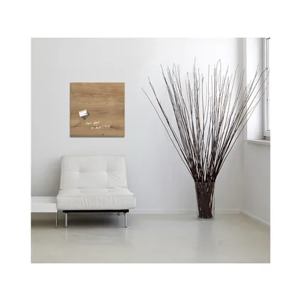 Sigel glasmagneetbord Artverum 480x480x15mm natural wood design met 3 magneten  8