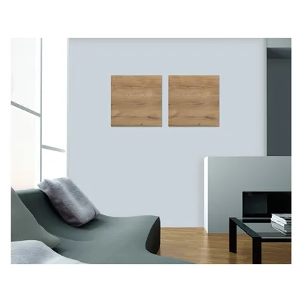 Sigel glasmagneetbord Artverum 480x480x15mm natural wood design met 3 magneten  9
