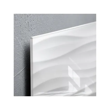 Tableau magnétique en verre Sigel Artverum 480x480x15mm design vague blanche avec 3 aimants 3