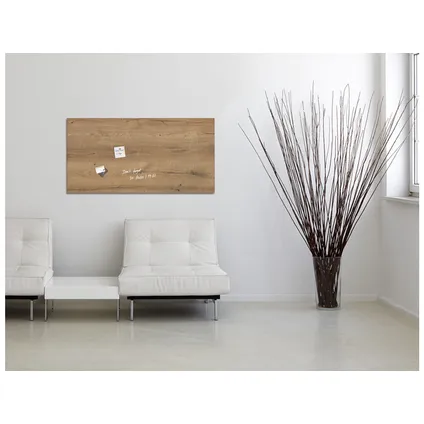 Sigel glasmagneetbord Artverum 910x460x15mm natural wood design met 3 magneten  8