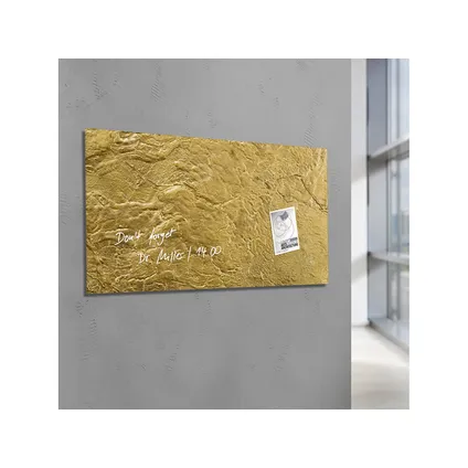Sigel glasmagneetbord Artverum 910x460x15mm goud metallic met 3 magneten  2