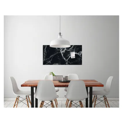 Sigel glasmagneetbord Artverum 910x460x15mm zwart marmer design met 3 magneten  4